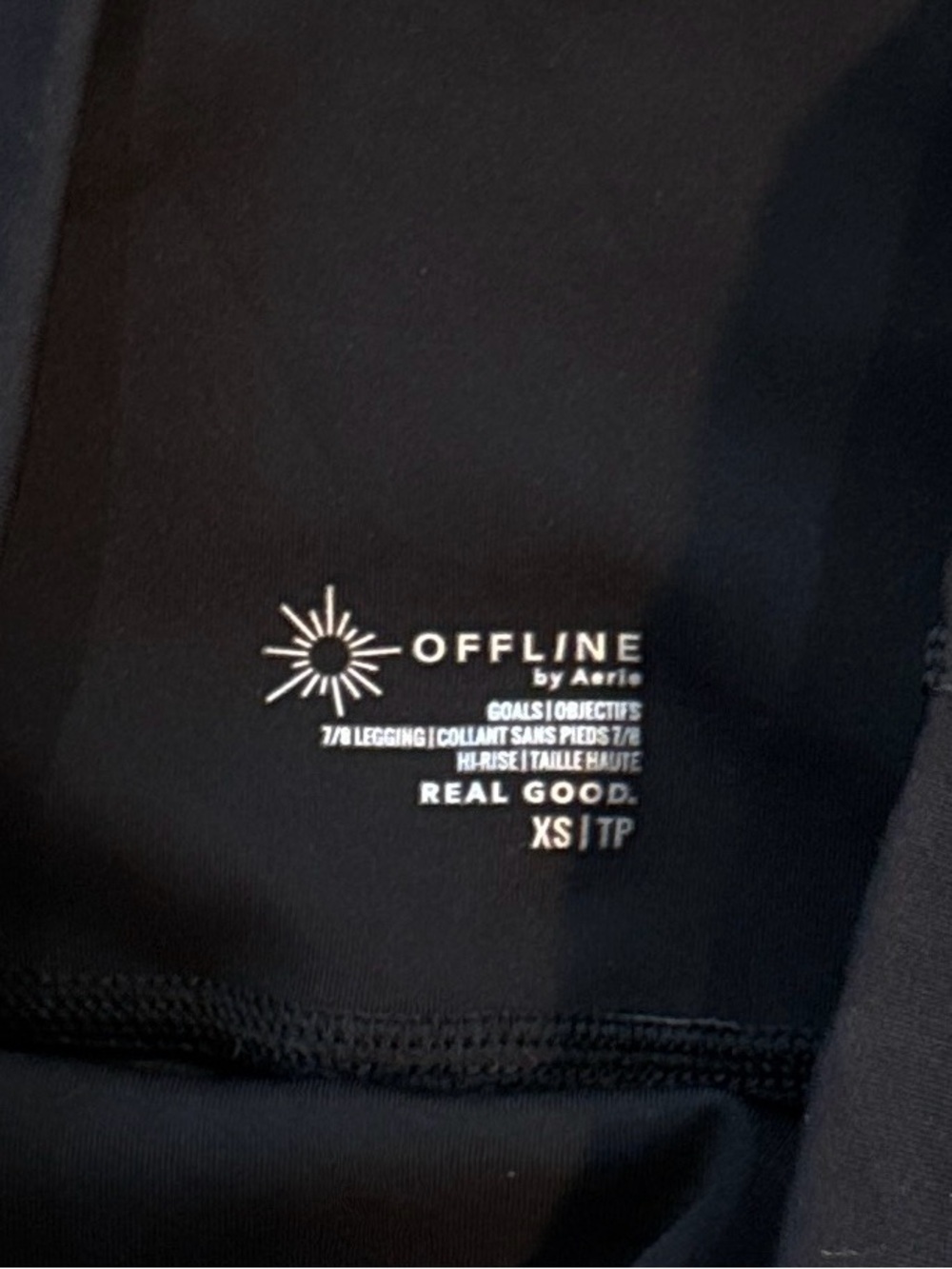 NWOT OFFLINE by Aerie Goals Laser Cut Leggings in Black Size XS - Picture 7 of 7